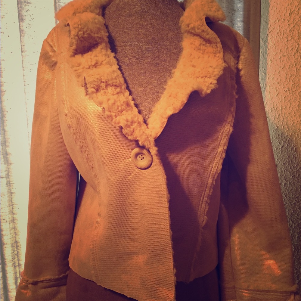 Beth Bowley Gold/Beige Button Down Jacket